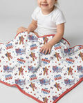 Loves Jesus And America Too Bamboo Blanket