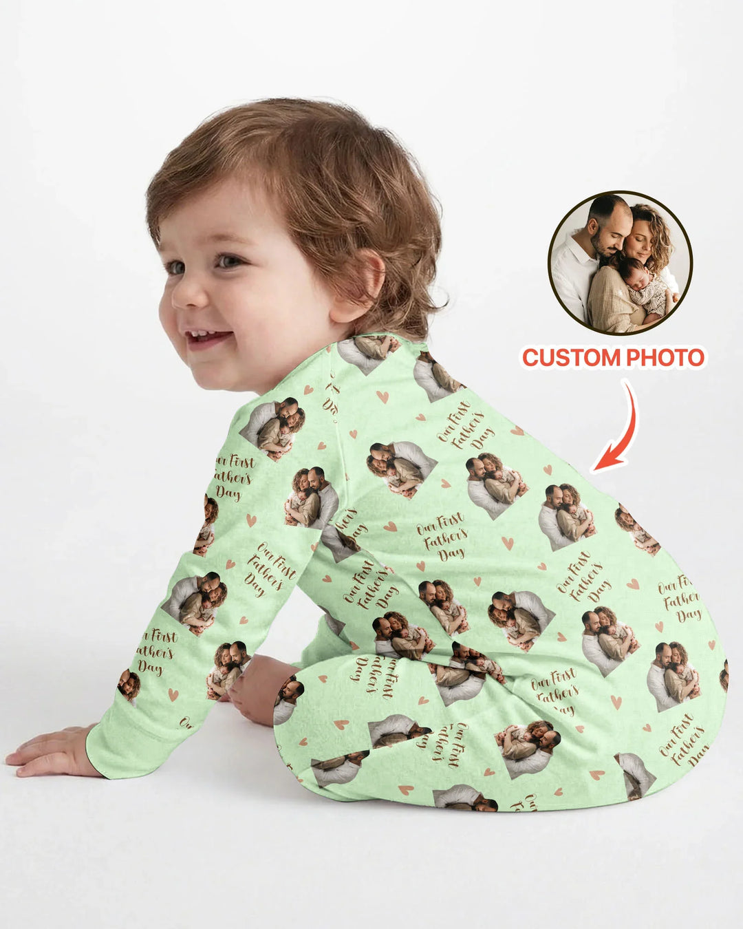 Gerippte Babykleidung mit individuellem Foto - Weich &amp; Skizzenhaft