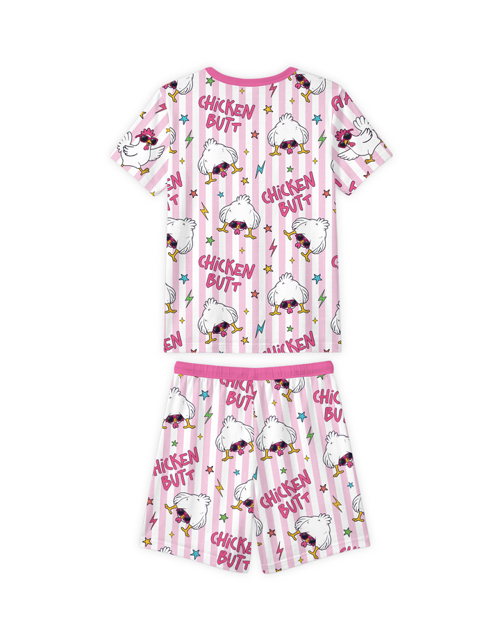 Guess What? Chicken Butt! Bamboo Women Short Sleeve Short Pajama Set