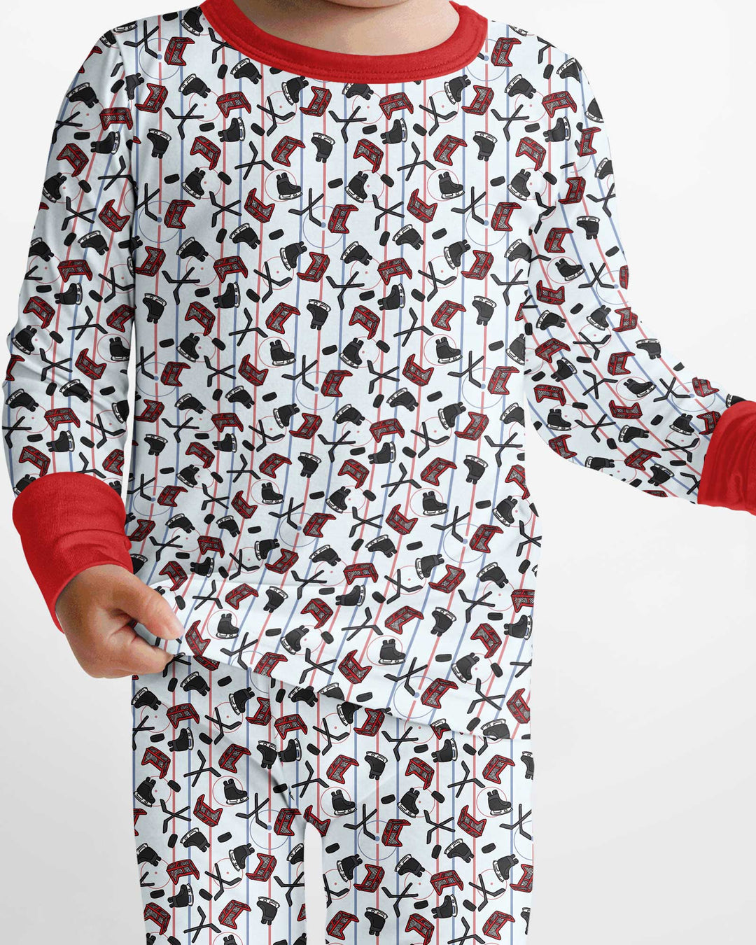 Hockey Rink Bamboo Two Piece Long Sleeve Pajama Set