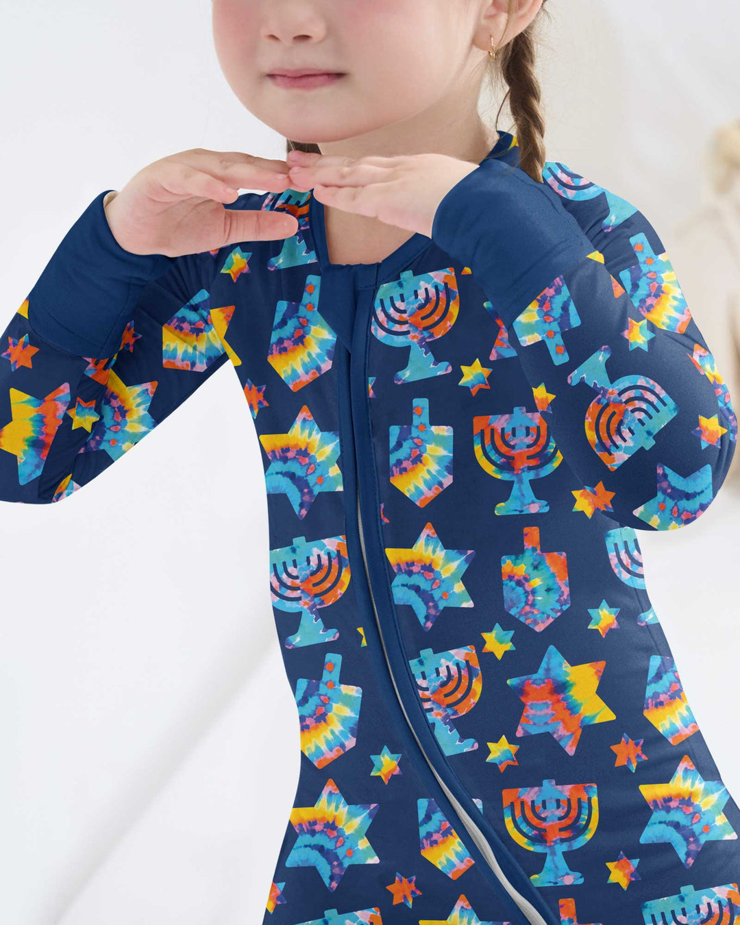 Hanukkah Tie Dye Matching Family Bamboo Convertible Zippy