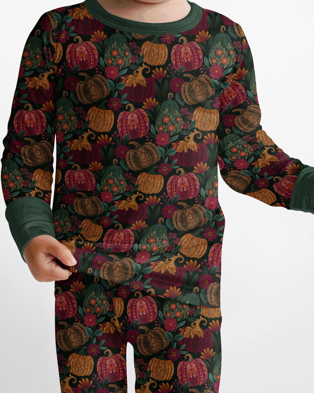 Velvet Pumpkins Bamboo Two Piece Long Sleeve Pajama Set