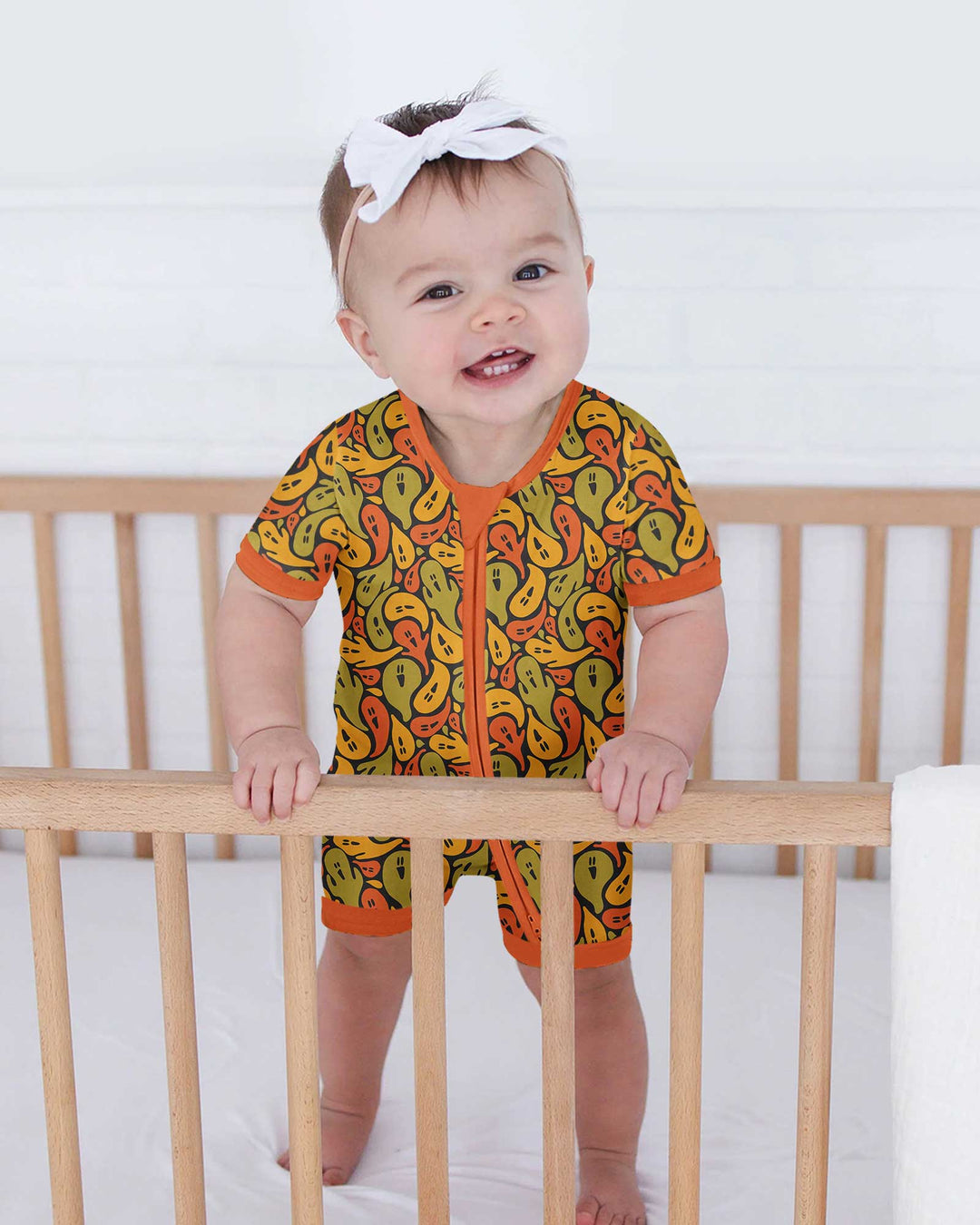 Retro Haunts & Happy Boos Bamboo Shorty Zippy