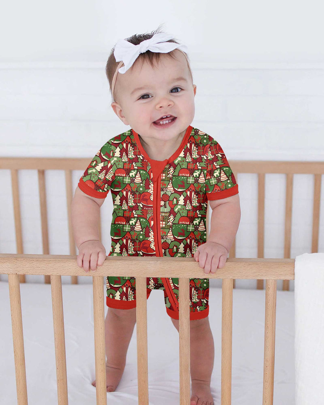 Christmas Time Mosaic Bamboo Shorty Zippy