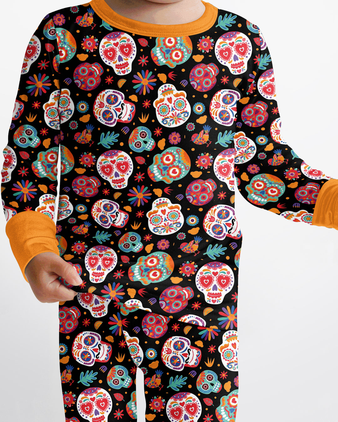 Día de los Muertos Mexico Halloween Bamboo Two Piece Long Sleeve Pajama Set