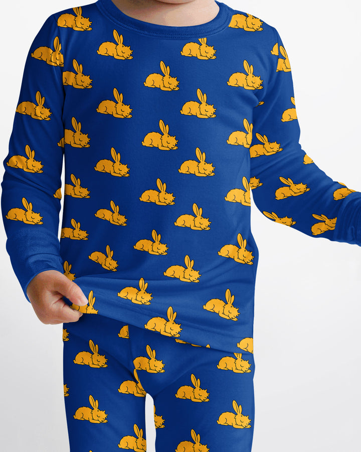 Sleepy Golden Bunnies Bamboo Two Piece Long Sleeve Pajama Set