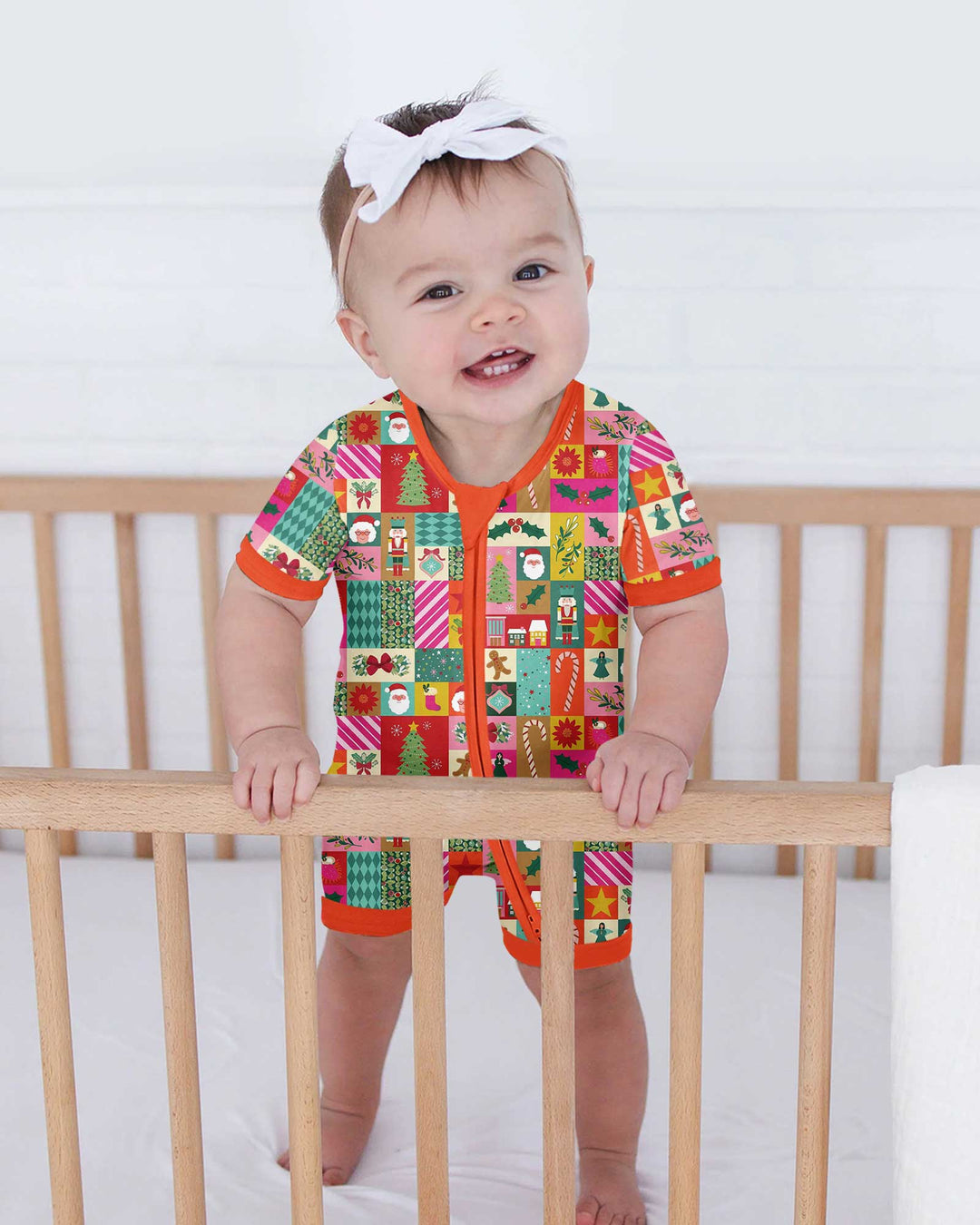 Maximalist Christmas Collage Bamboo Shorty Zippy
