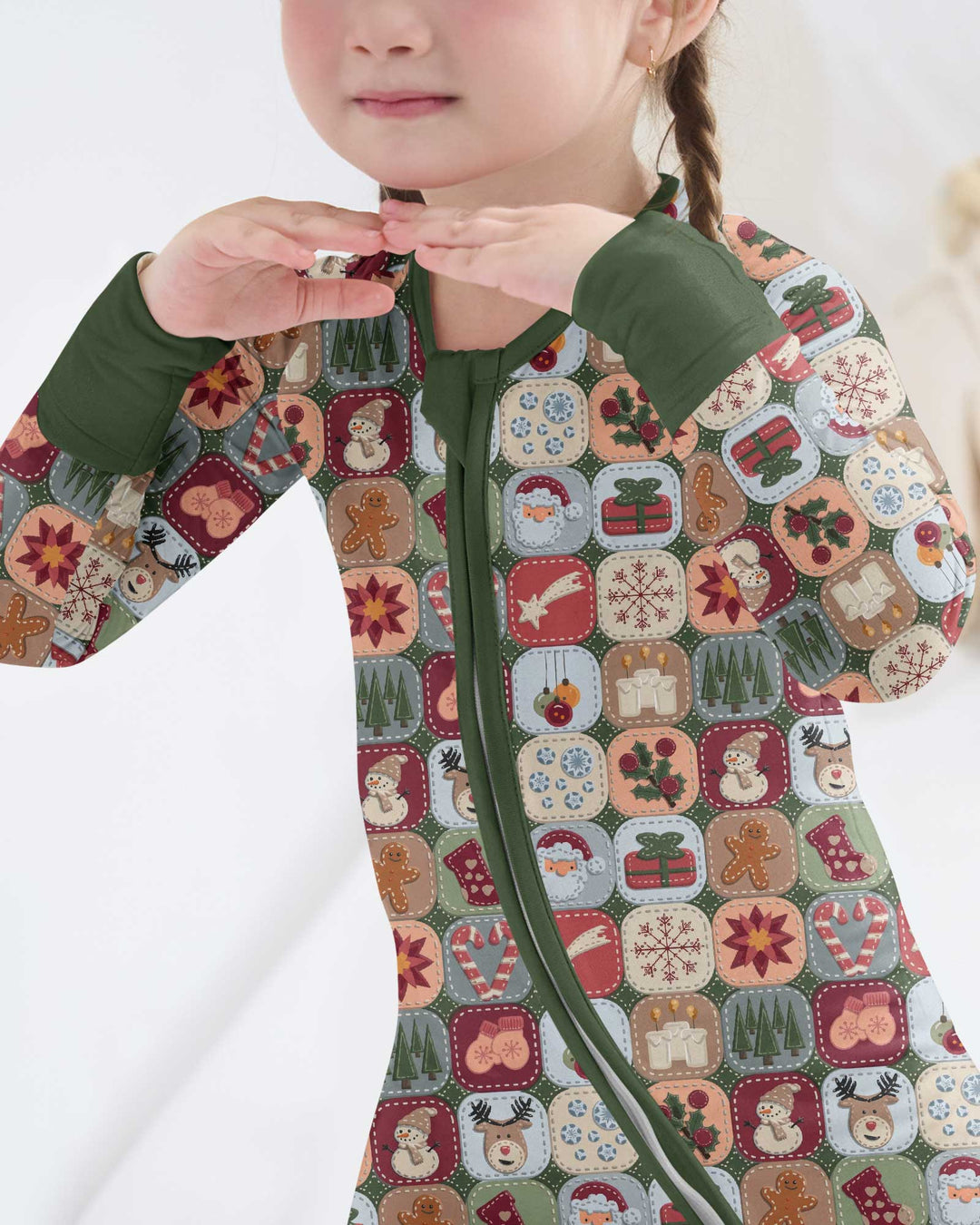 Christmas Felt Patchwork Bamboo Convertible Zippy