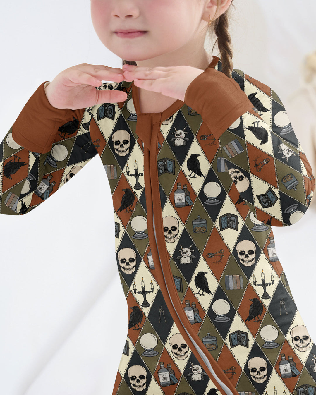 Retro Gothic Halloween Patchwork Bamboo Convertible Zippy