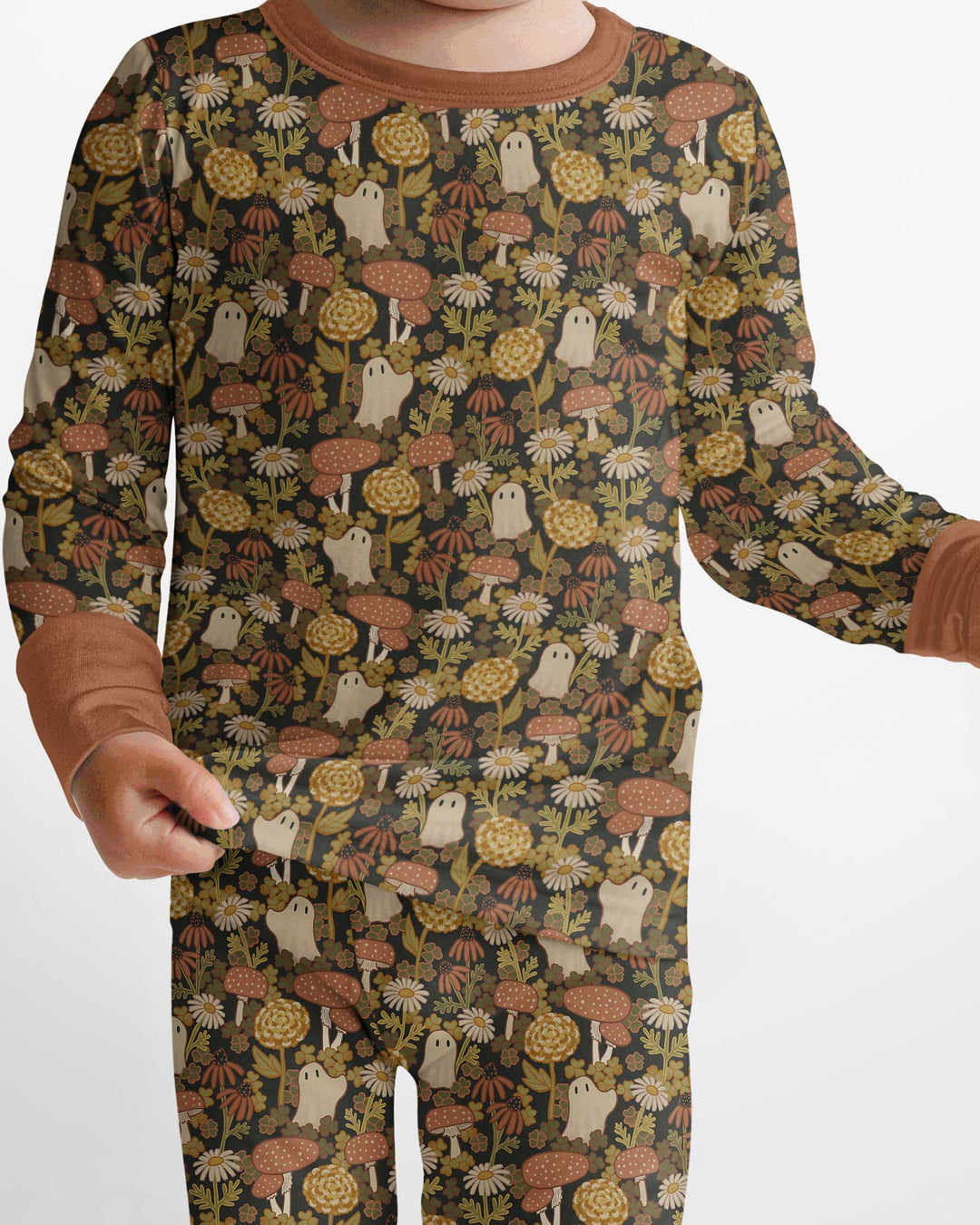 Ghost Garden Dark Autumn Bamboo Two Piece Long Sleeve Pajama Set