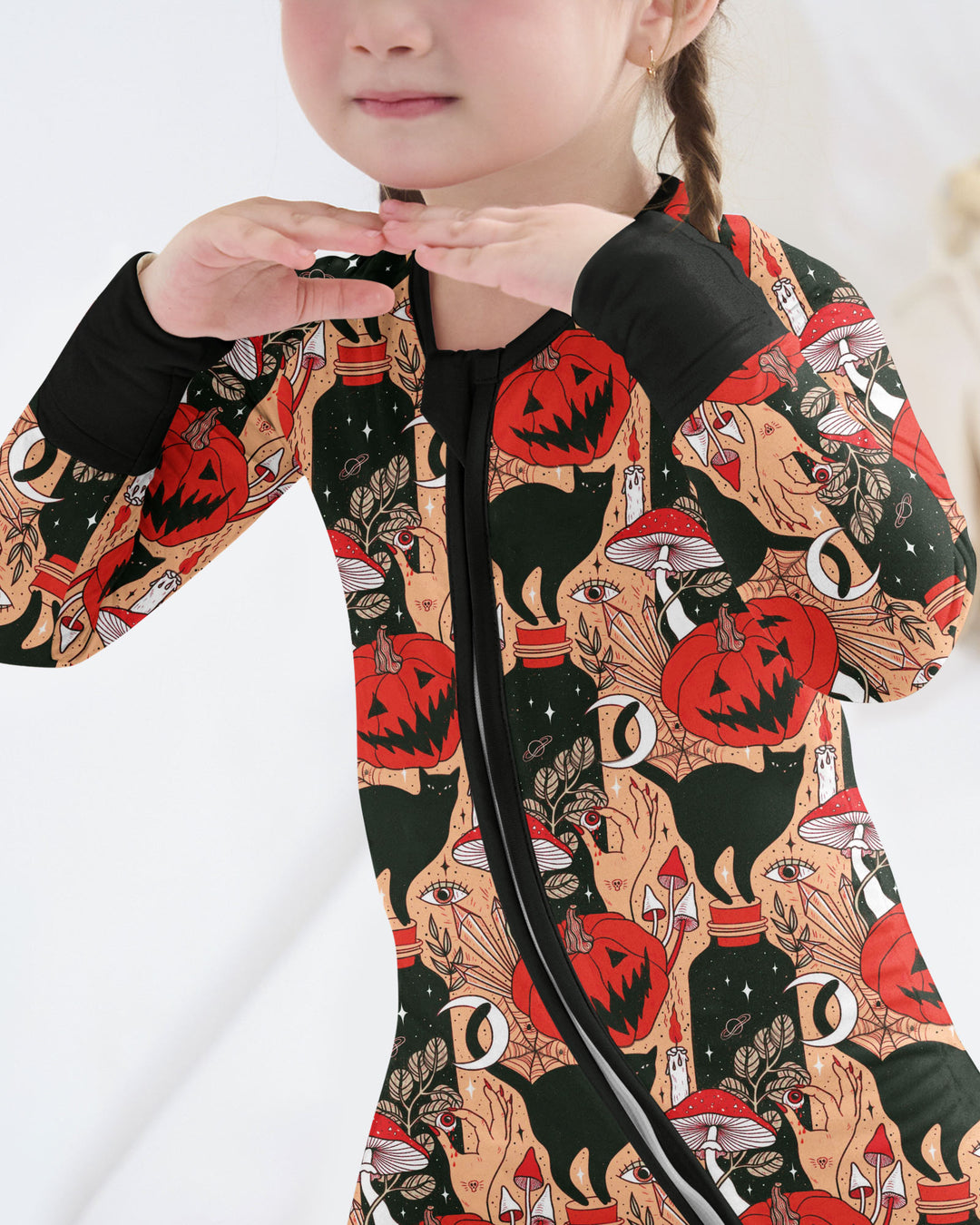 Black Cat And Pumpkin Halloween Bamboo Convertible Zippy