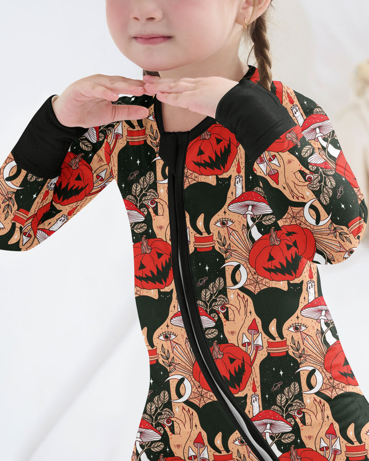 Black Cat And Pumpkin Halloween Bamboo Convertible Zippy