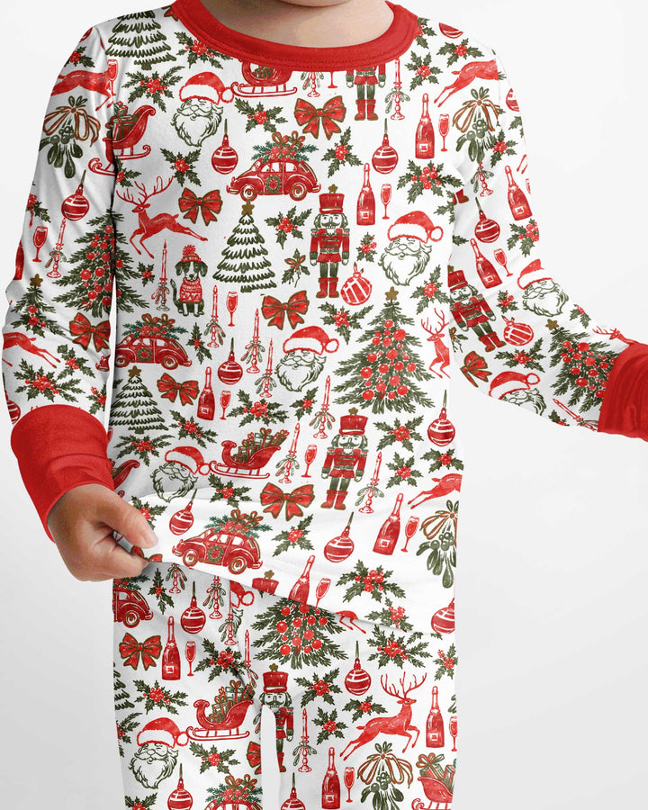A Very Vintage Christmas Bamboo Two Piece Long Sleeve Pajama Set