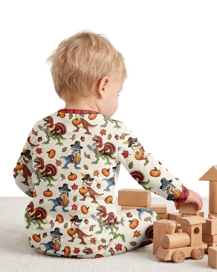 Dinosaur I Try To Be Good But I Take After My Grandma Bamboo Two Piece Long Sleeve Pajama Set