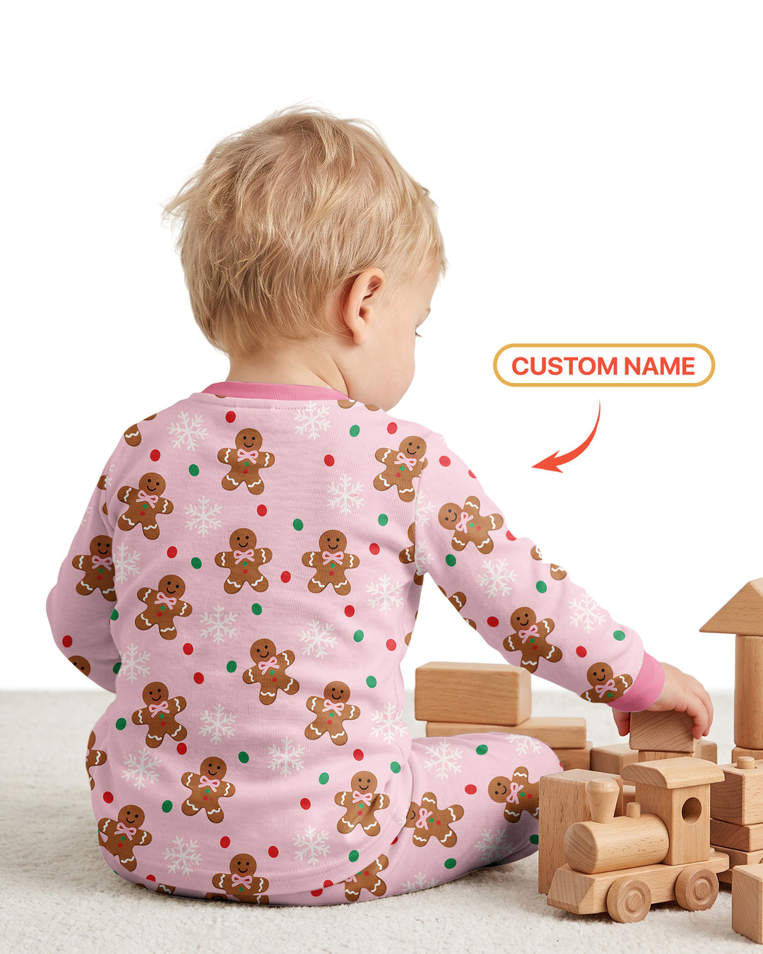 Custom Name My First Christmas  Bamboo Two Piece Long Sleeve Pajama Set