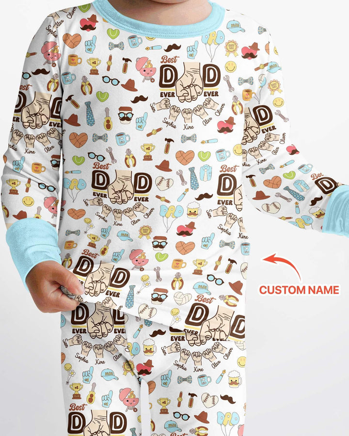 Zweiteiliges Langarm-Pyjama-Set mit Sommerfrüchten