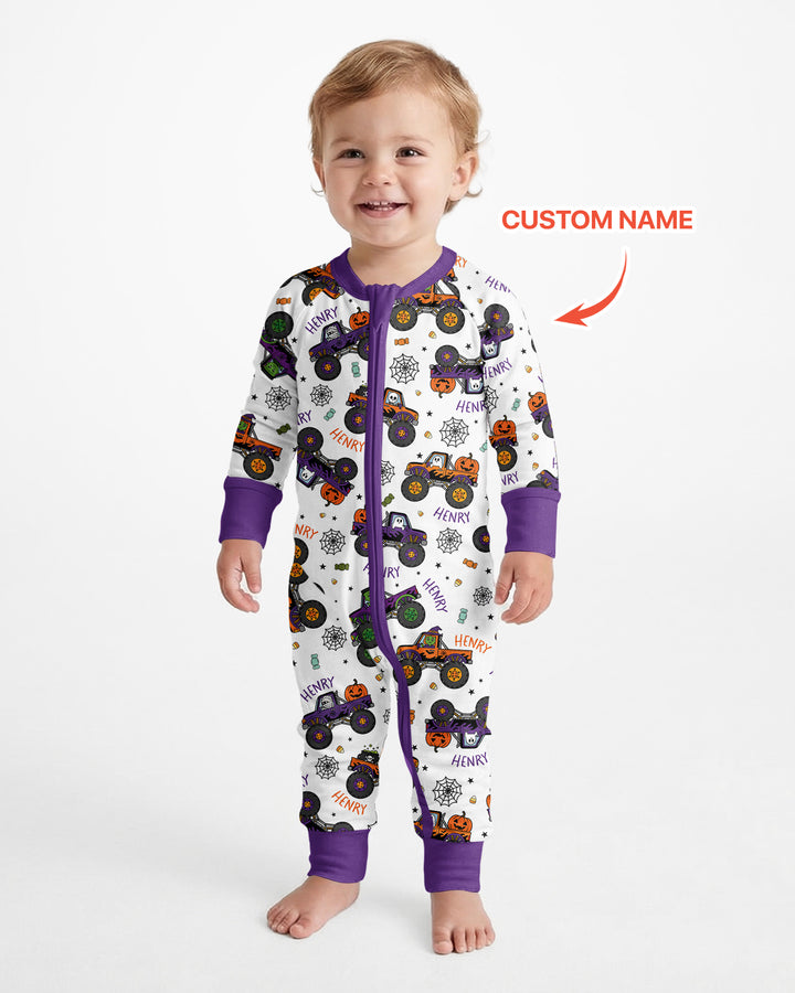 Custom Name Halloween Monster Truck Bamboo Convertible Zippy