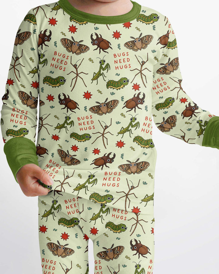 Cute Insect Friends Bamboo Two Piece Long Sleeve Pajama Set