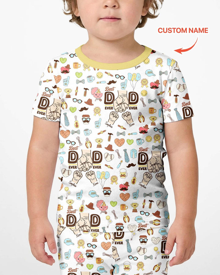 Zweiteiliges Pyjama-Set mit kurzen Ärmeln und Shorts im Sommer-Design