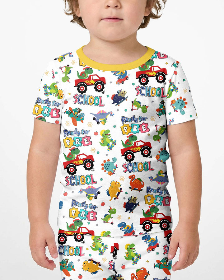 Schlafanzug-Set zweiteilig, kurze Ärmel, kurze Hose, Bambus
