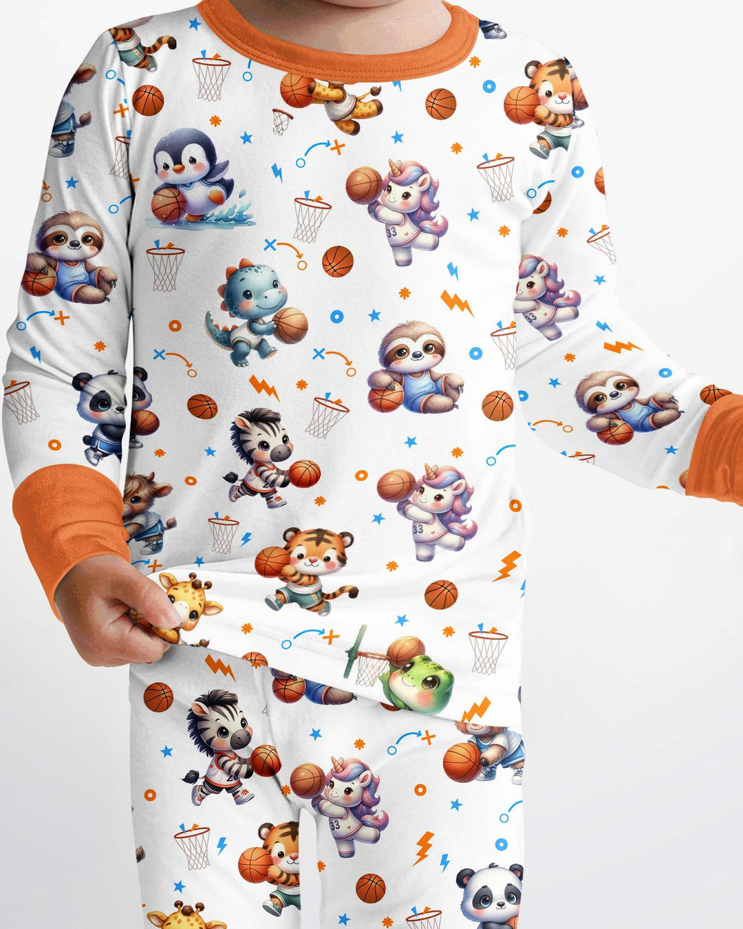 Zweiteiliges Langarm-Pyjama-Set mit Sommerfrüchten