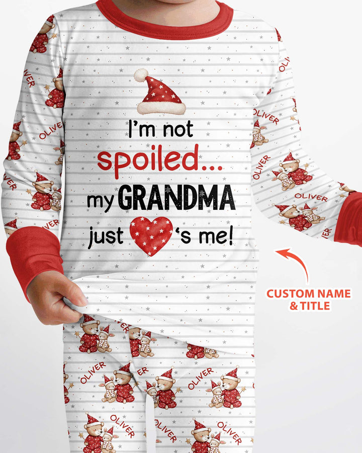 Custom Name I'm Not Spoiled Bamboo Two Piece Long Sleeve Pajama Set
