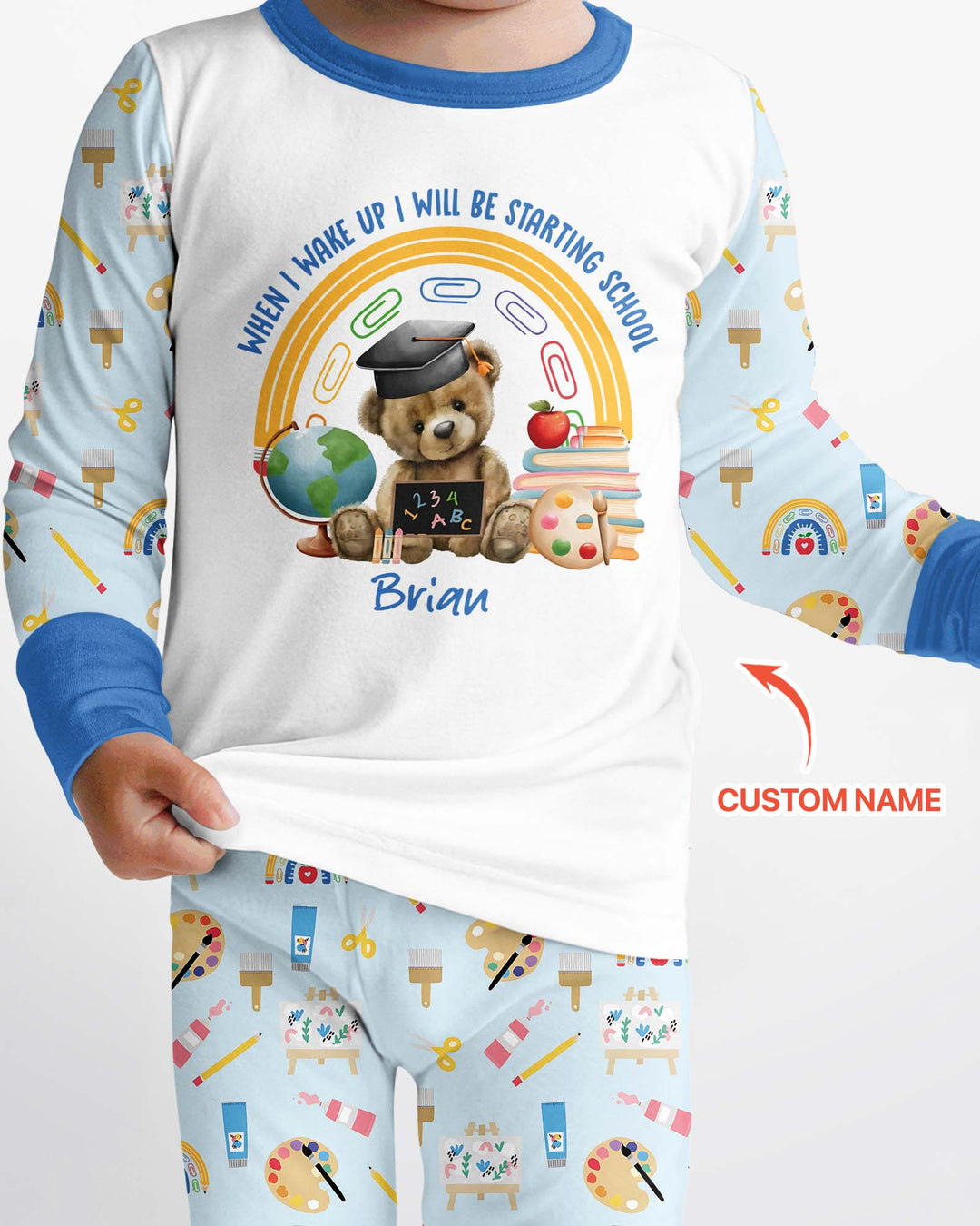 Zweiteiliges Langarm-Pyjama-Set mit Sommerfrüchten