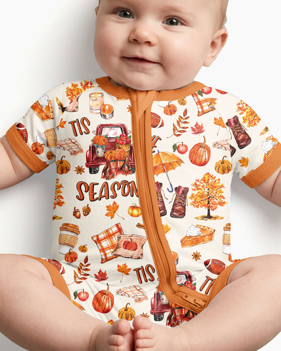 Fall Tis the Season Bamboo Shorty Zippy