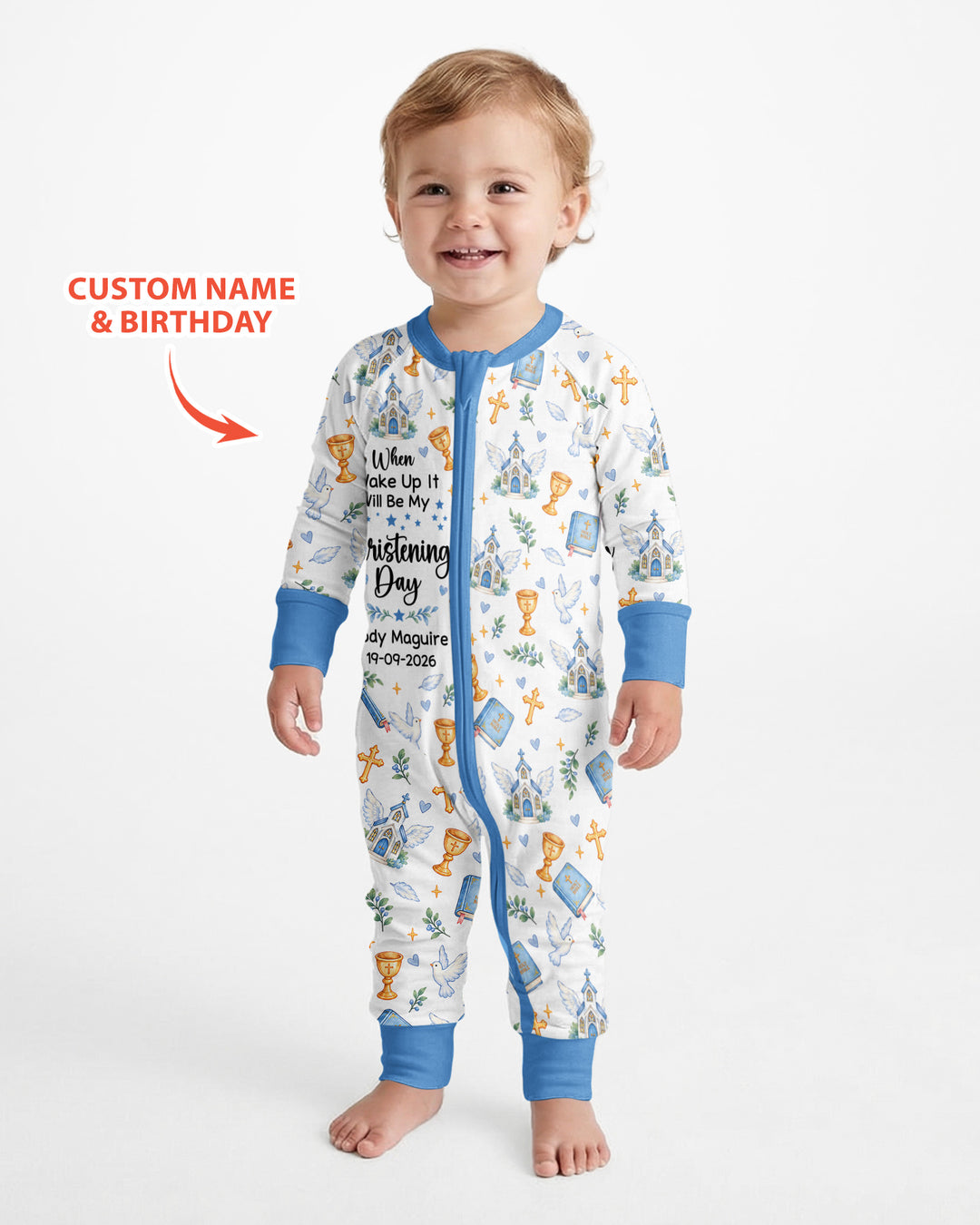 Personalized When I Wake Up It Will Be My Christening Day Bamboo Convertible Zippy