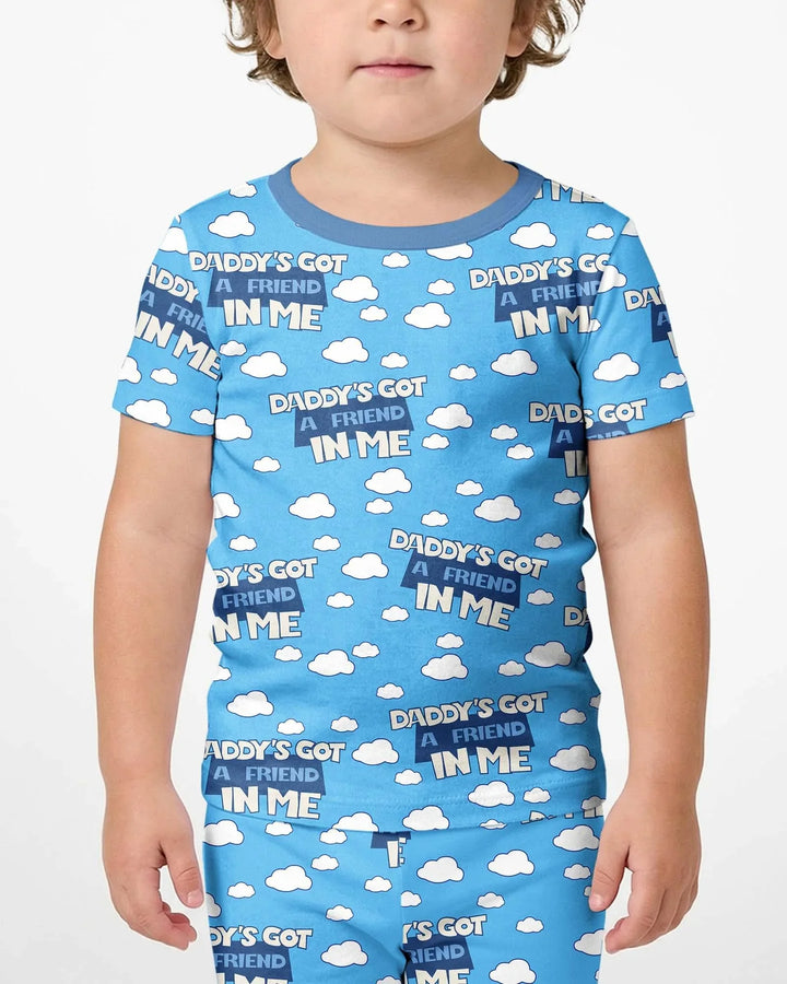 Template Zweiteiliges Pyjama-Set mit kurzen Ärmeln und Shorts