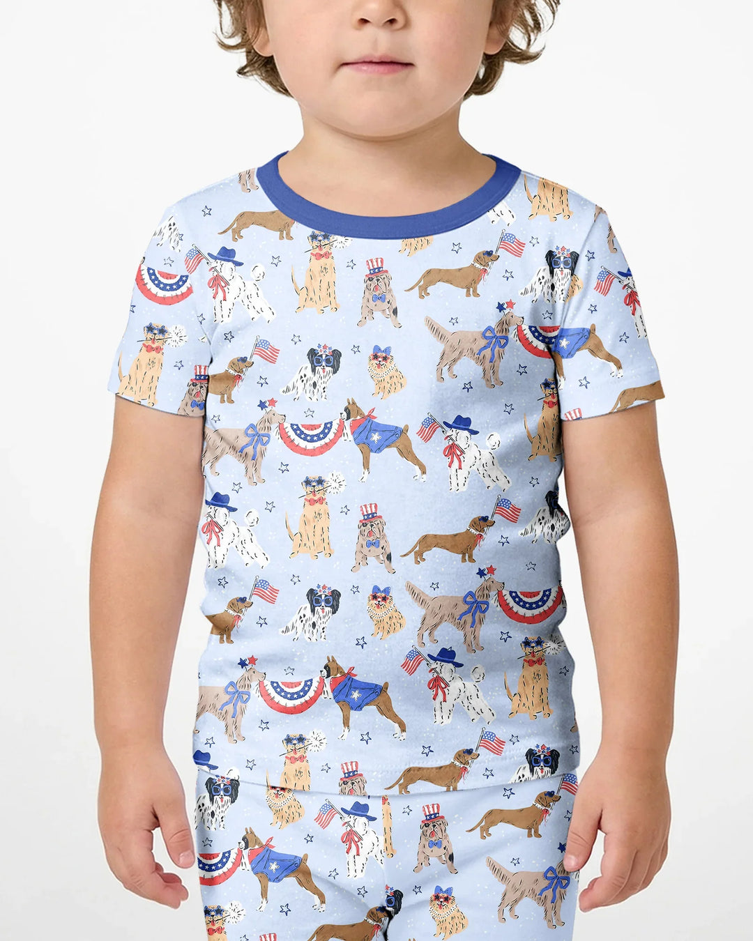 Template Zweiteiliges Pyjama-Set mit kurzen Ärmeln und Shorts
