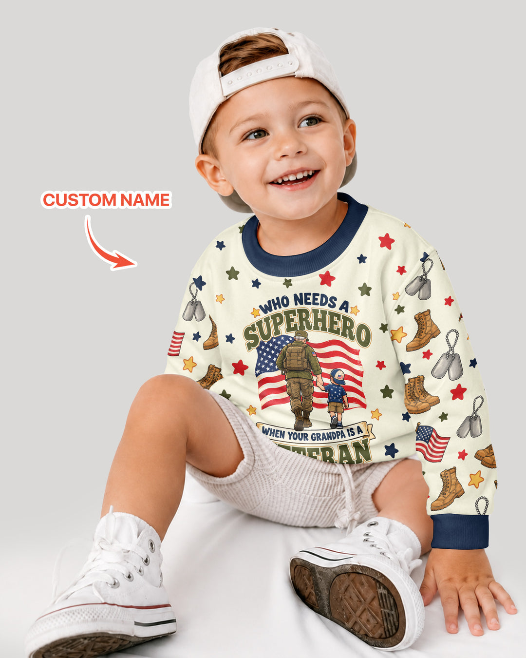 Who Needs Superhero When Your Grandpa Is A Veteran Bamboo Crewneck Sweatshirt