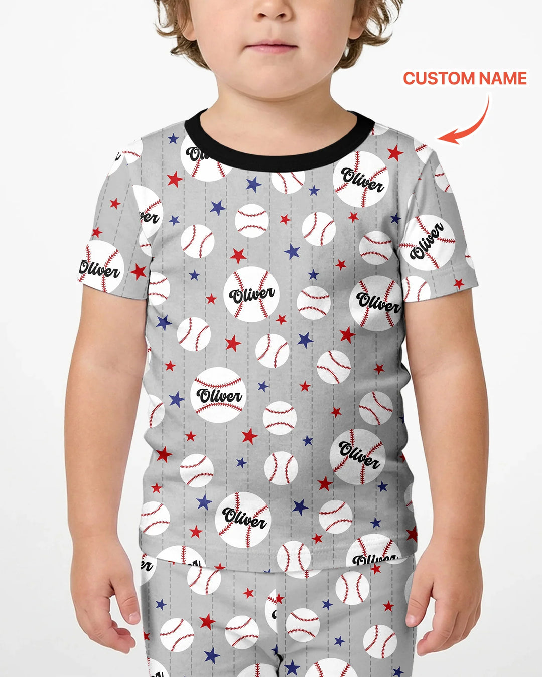 Zweiteiliges Pyjama-Set mit kurzen Ärmeln und Shorts im Sommer-Design