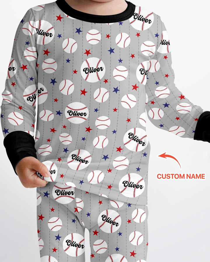 Zweiteiliges Langarm-Pyjama-Set mit Sommerfrüchten