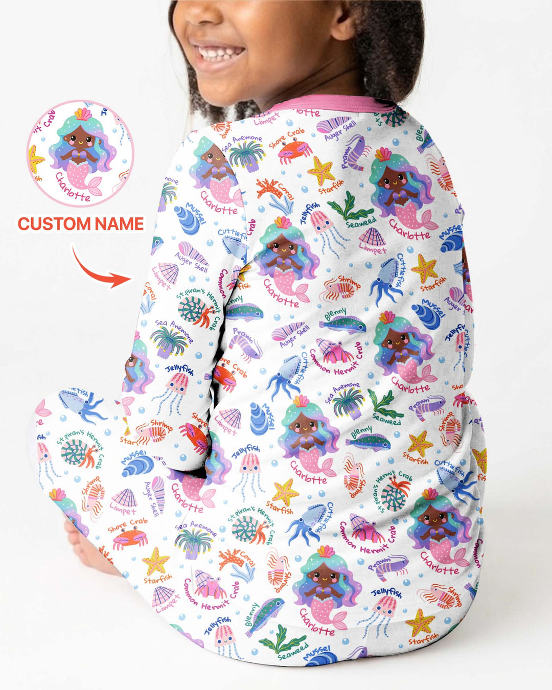 Zweiteiliges Langarm-Pyjama-Set mit Sommerfrüchten