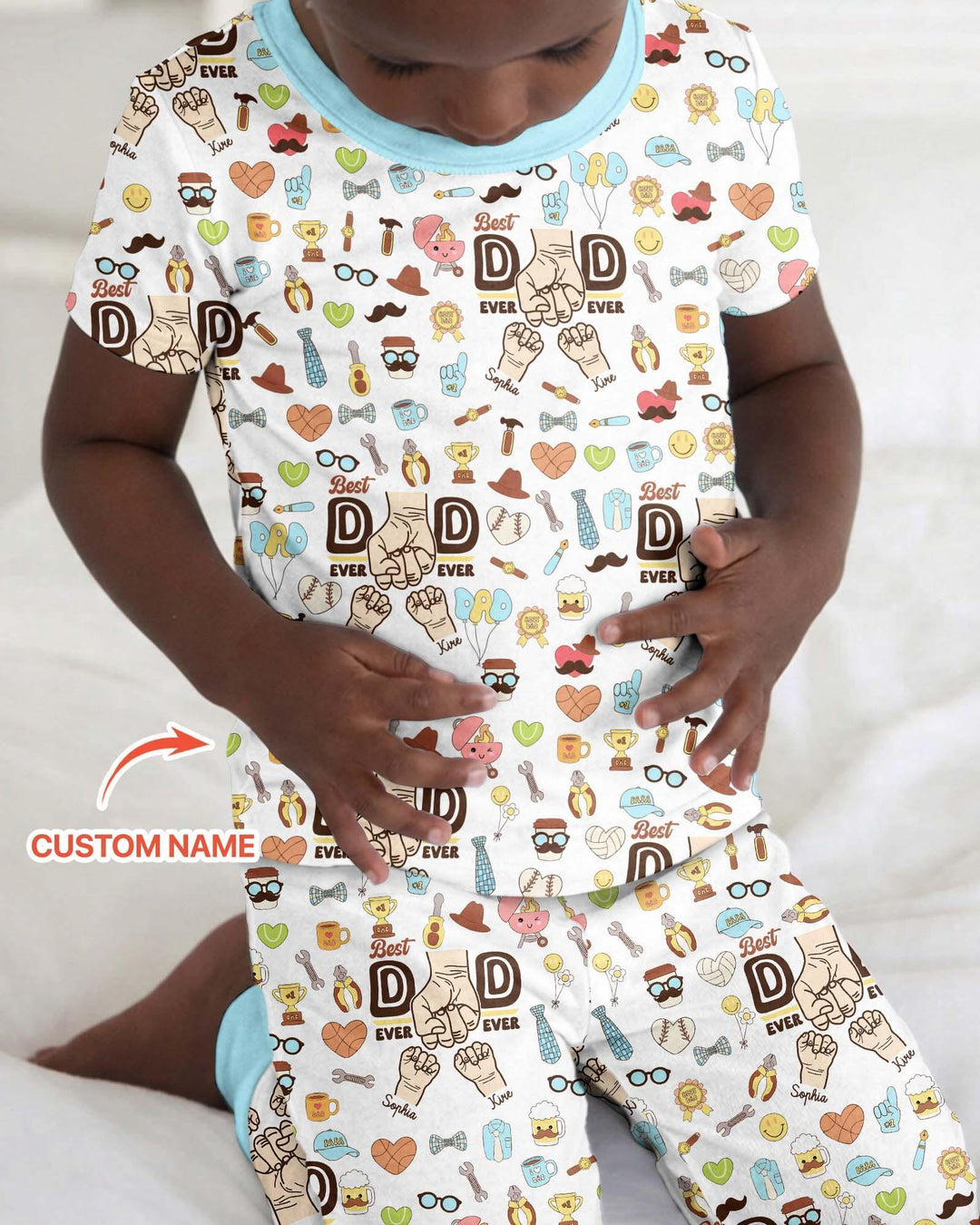 Zweiteiliges, kurzärmliges Pyjama-Set mit Marienkäfern
