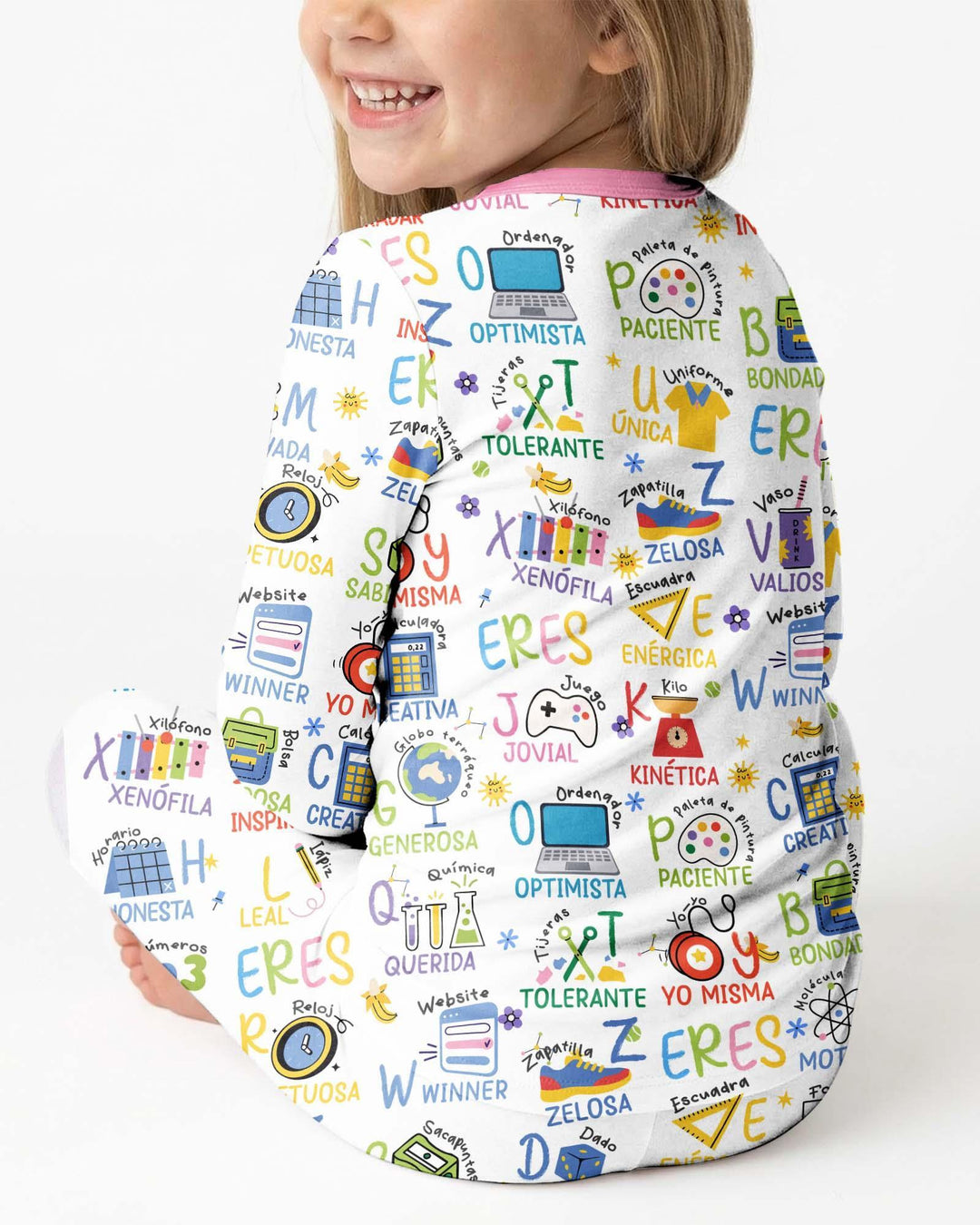 You Are Spanish Alphabet Version Bamboo Two Piece Long Sleeve Pajama Set