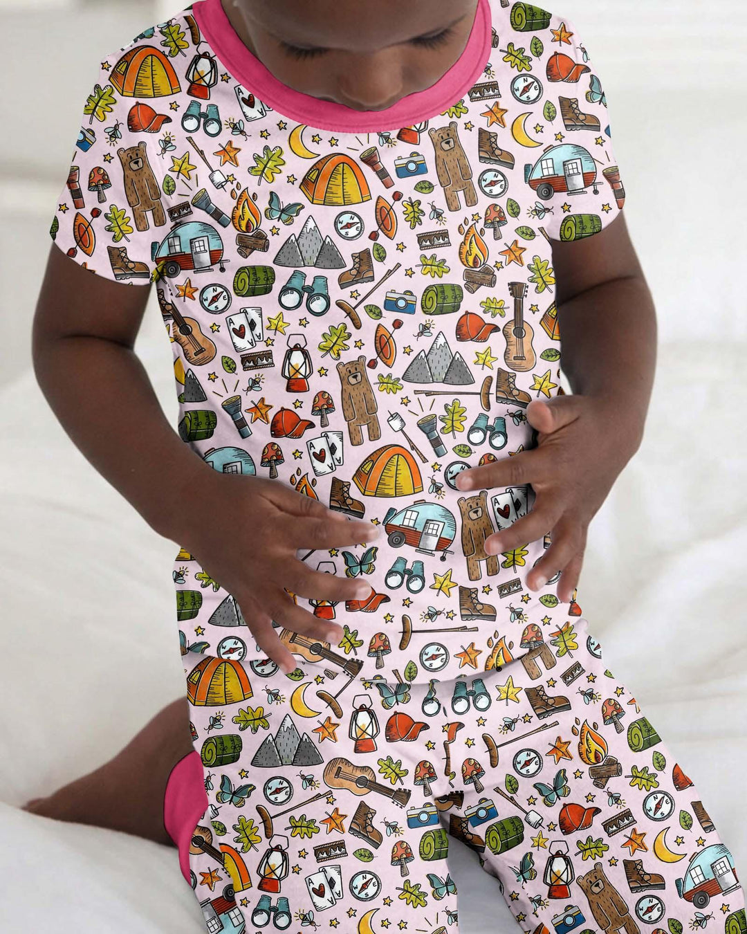 Zweiteiliges, kurzärmliges Pyjama-Set mit Marienkäfern