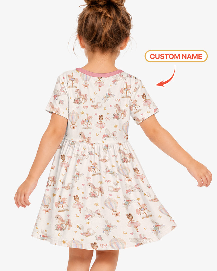 Custom Name When I Wake Up Girly Birthday Bamboo Twirl Dress