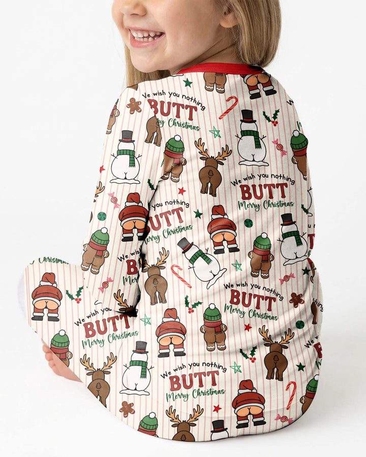 We Wish You Nothing Butt Merry Bamboo Two Piece Long Sleeve Pajama Set