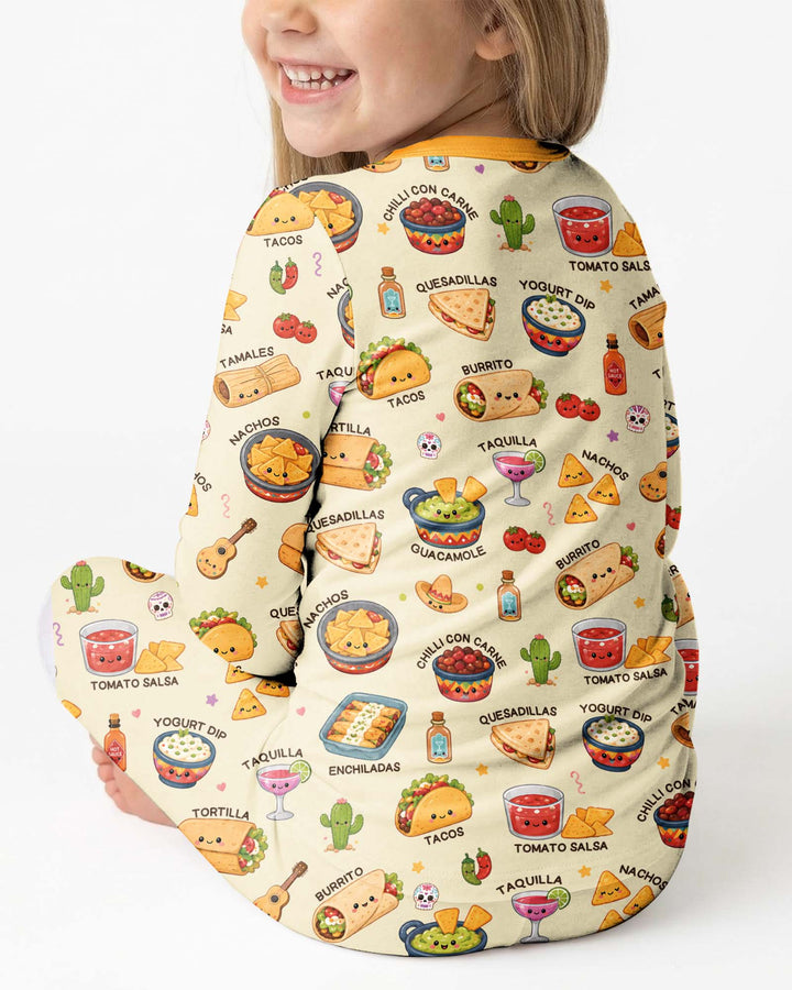 Kawaii Mexican Food Bamboo Two Piece Long Sleeve Pajama Set