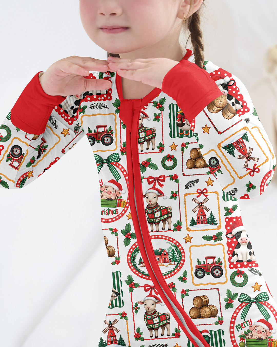 Christmas Farm Animals Bamboo Convertible Zippy