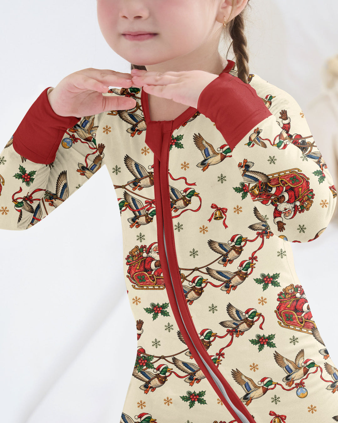 Santa Sleigh with Mallard Ducks Bamboo Convertible Zippy