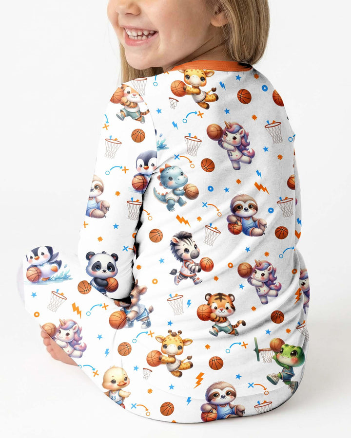 Zweiteiliges Langarm-Pyjama-Set mit Sommerfrüchten