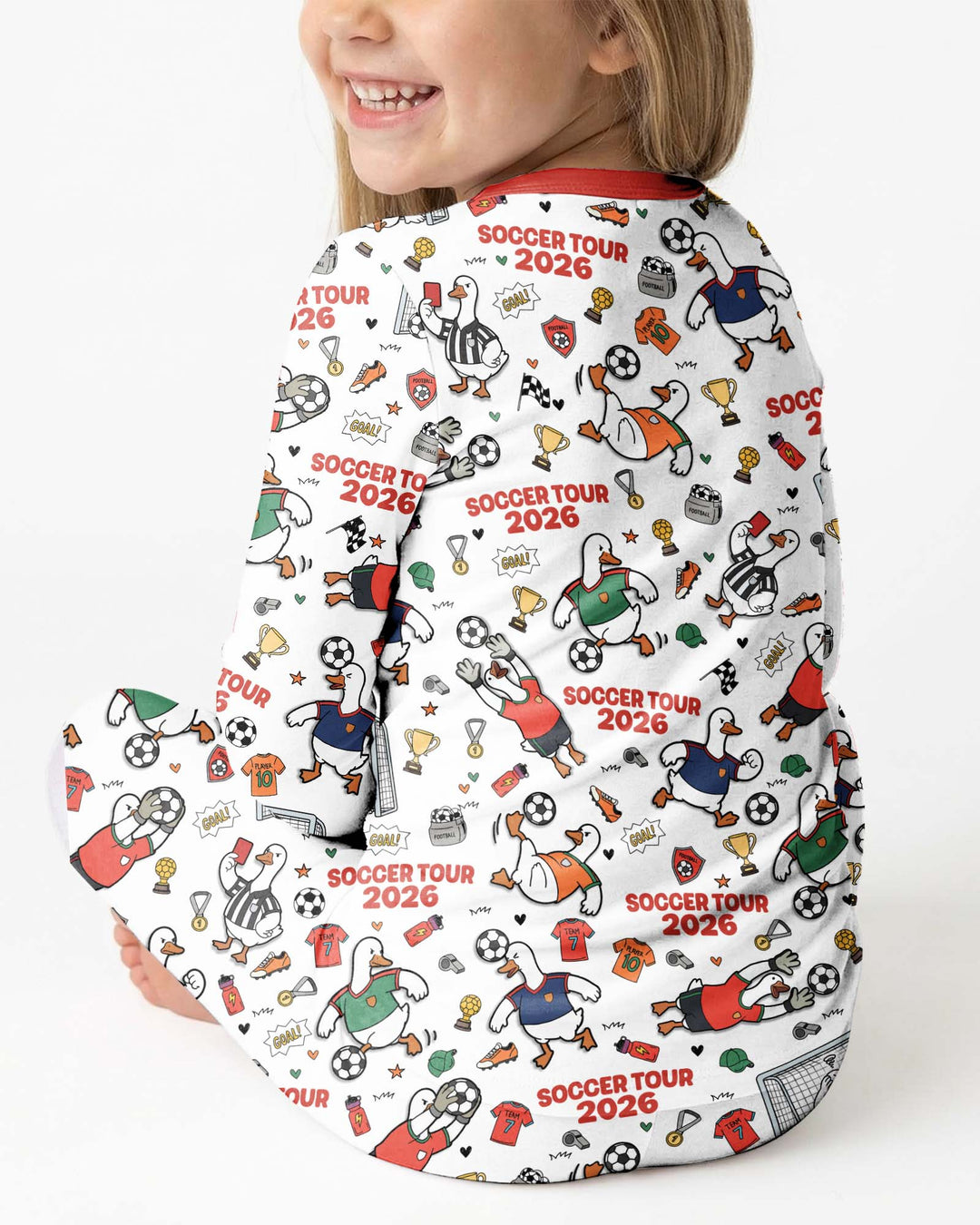 Zweiteiliges Langarm-Pyjama-Set mit Sommerfrüchten