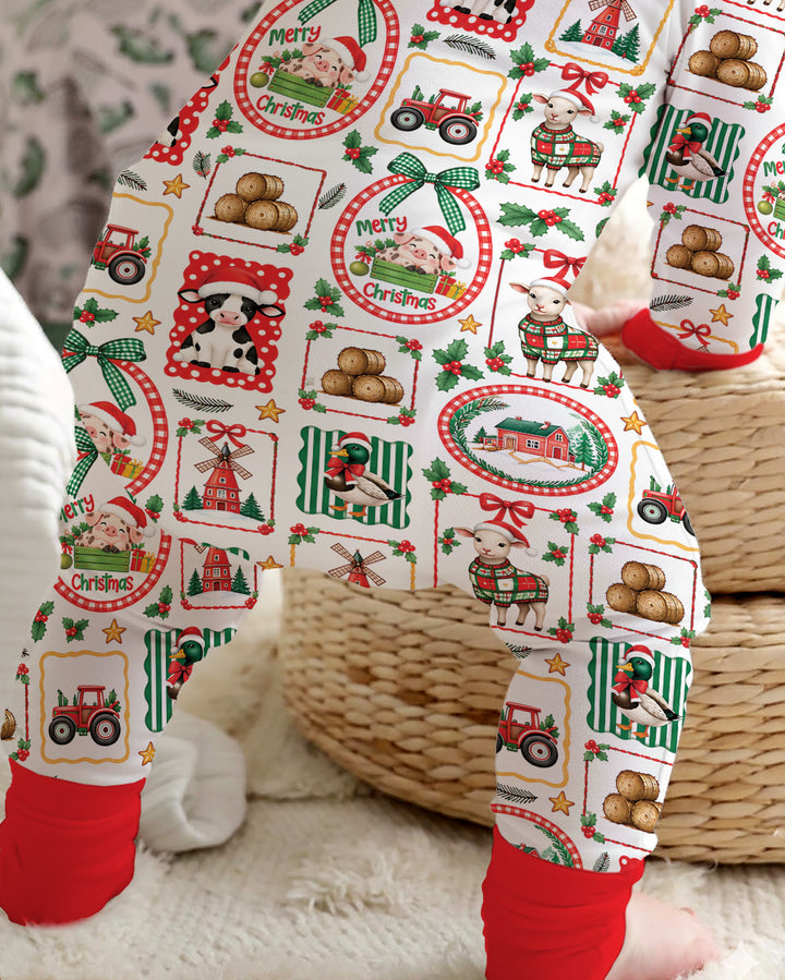 Christmas Farm Animals Bamboo Convertible Zippy