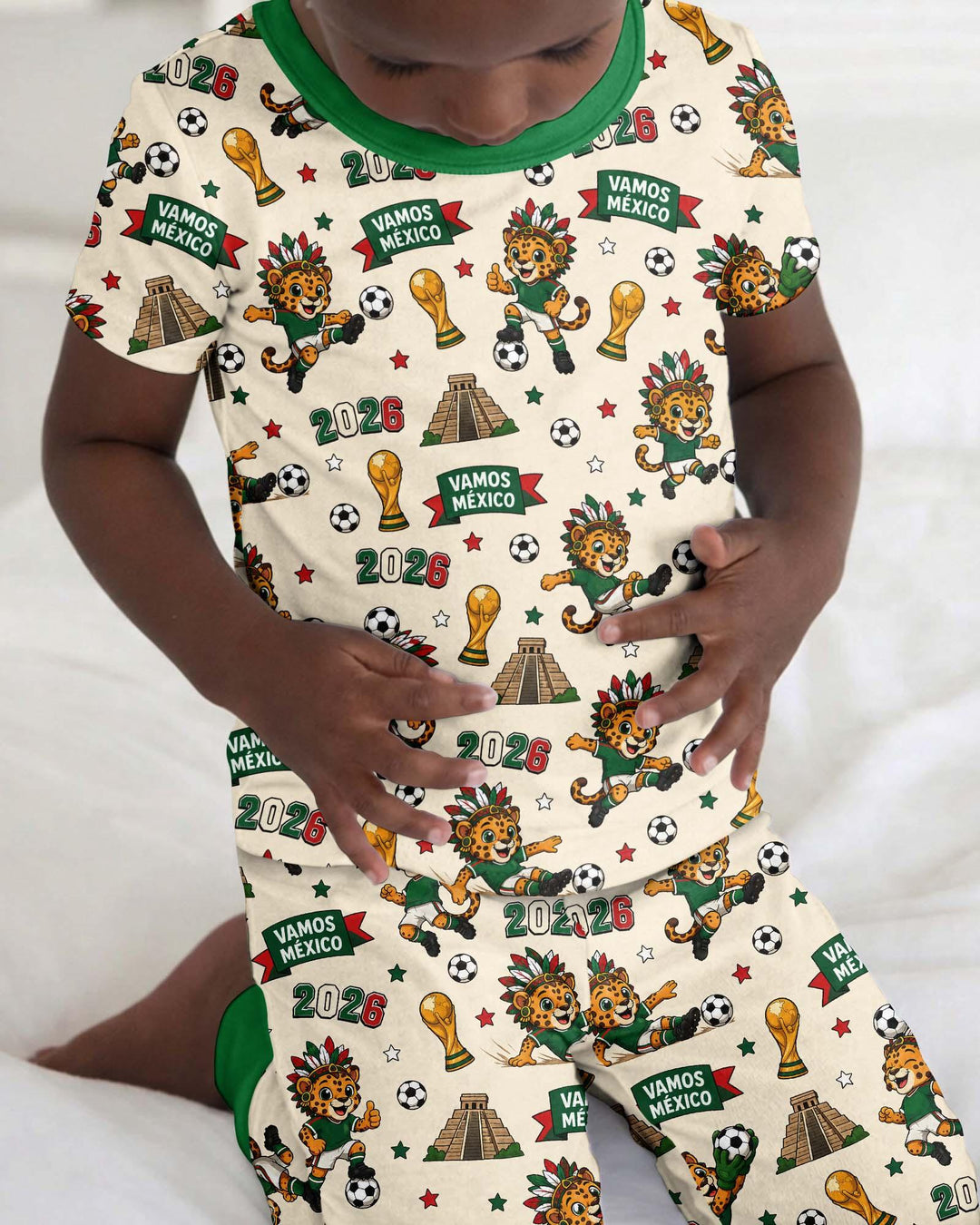 Zweiteiliges, kurzärmliges Pyjama-Set mit Marienkäfern