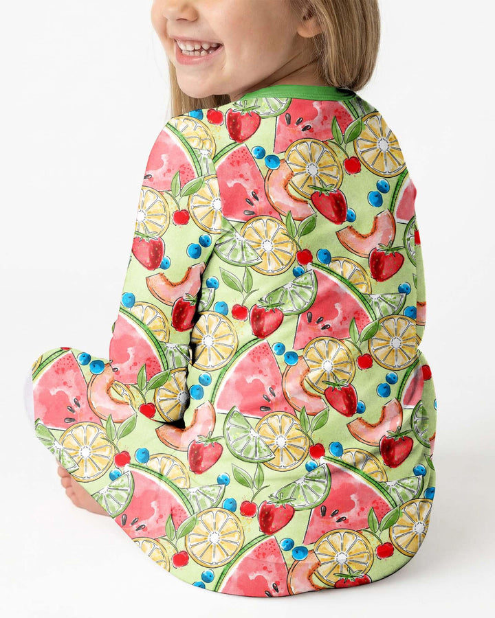Zweiteiliges Langarm-Pyjama-Set mit Sommerfrüchten