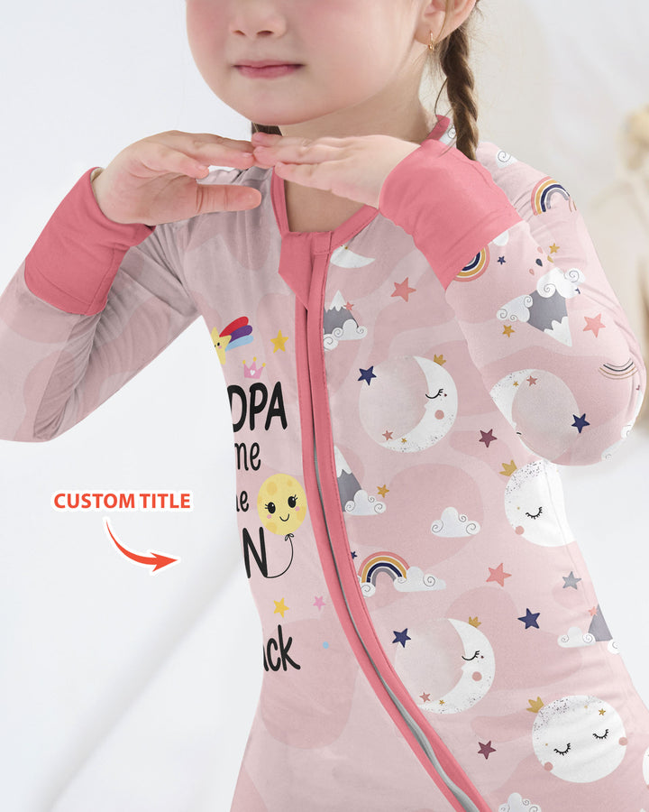 Personalized Loves To The Moon And Back Bamboo Convertible Zippy