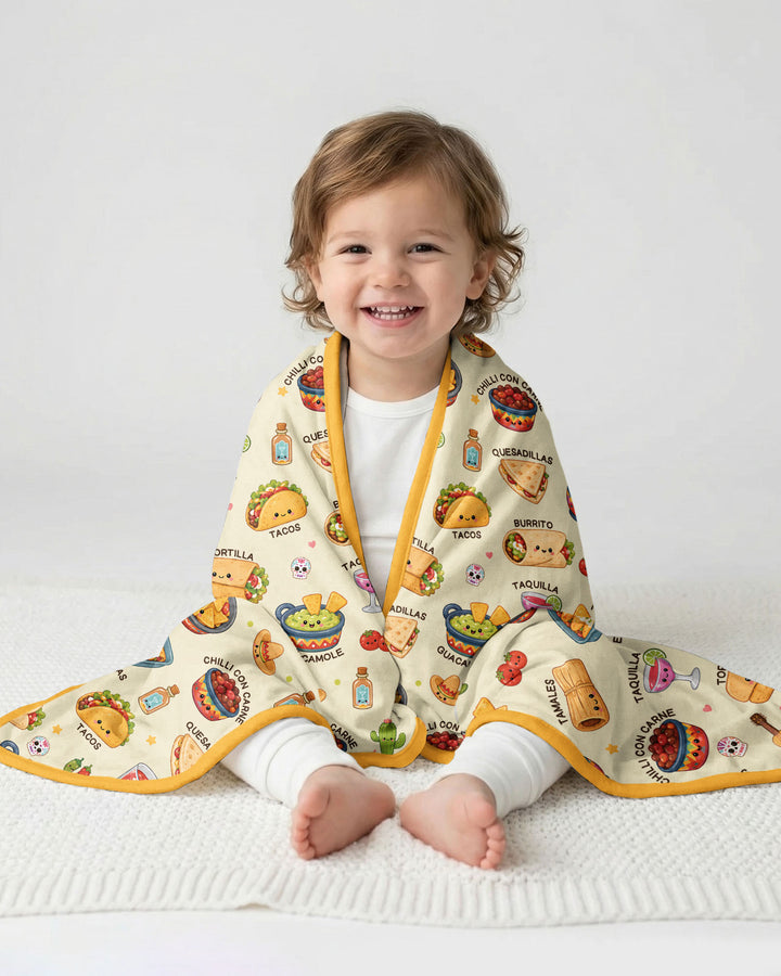 Kawaii Mexican Food Bamboo Blanket